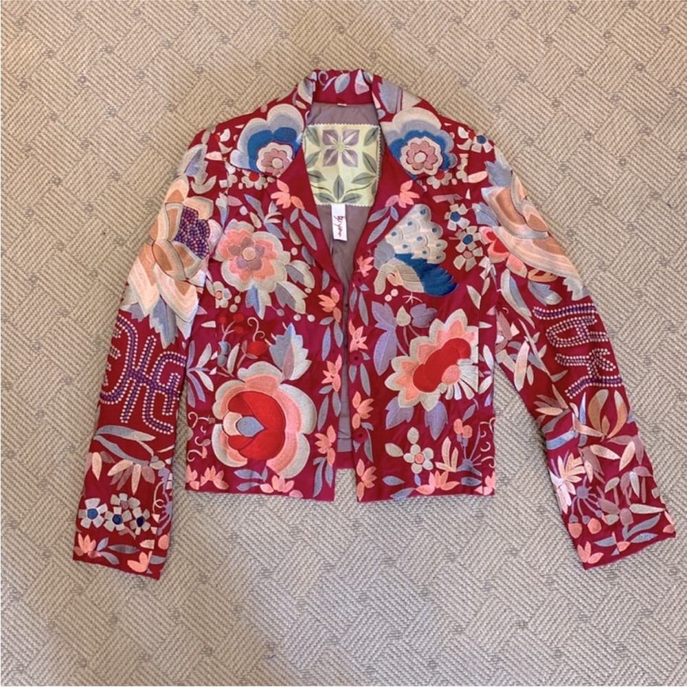 Biya Embroidered Red Jacket